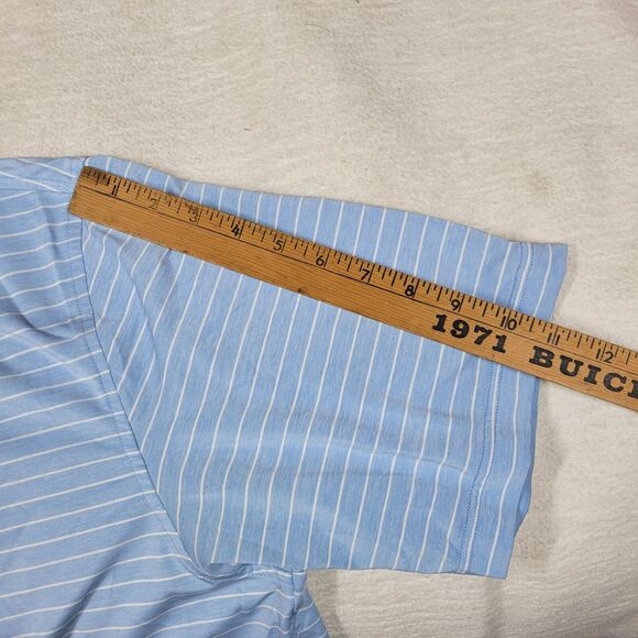 Peter Millar Polo Shirt Mens Blue Size XL Preppy Button Down Golf Striped Sports - Picture 13 of 15